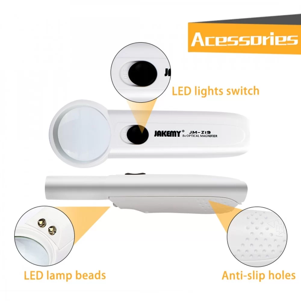 Picture of JAKEMY JM-Z19 Portable 8X Optical Magnifier with LED Light